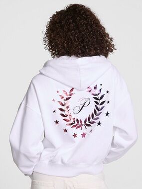 PINK Victoria's Secret Black Hoodie with Pink Graphic XXL NWT